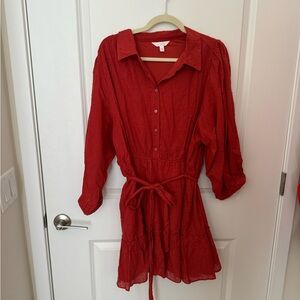 Burnt orange fall dress